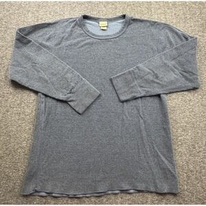 LL Bean Men Sz‎ L Double Layer Wool Cotton Crewneck Pullover Shirt Blue 277213